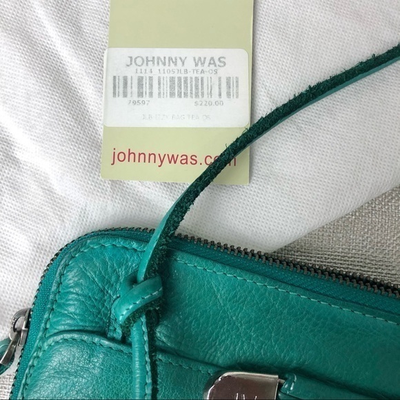 Johnny Was Izzy Leather Bag in Green Tea New with Tag - Picture 4 of 9